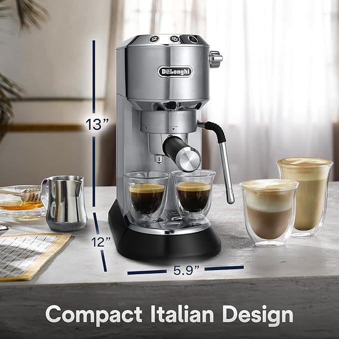 DeLonghi Dedica Arte Espresso Machine with MyLatteArt Nozzle, Steel Tamper, Compact Design DeLonghi Dedica Arte Espresso Machine with MyLatteArt Nozzle, Steel Tamper, Compact Design
